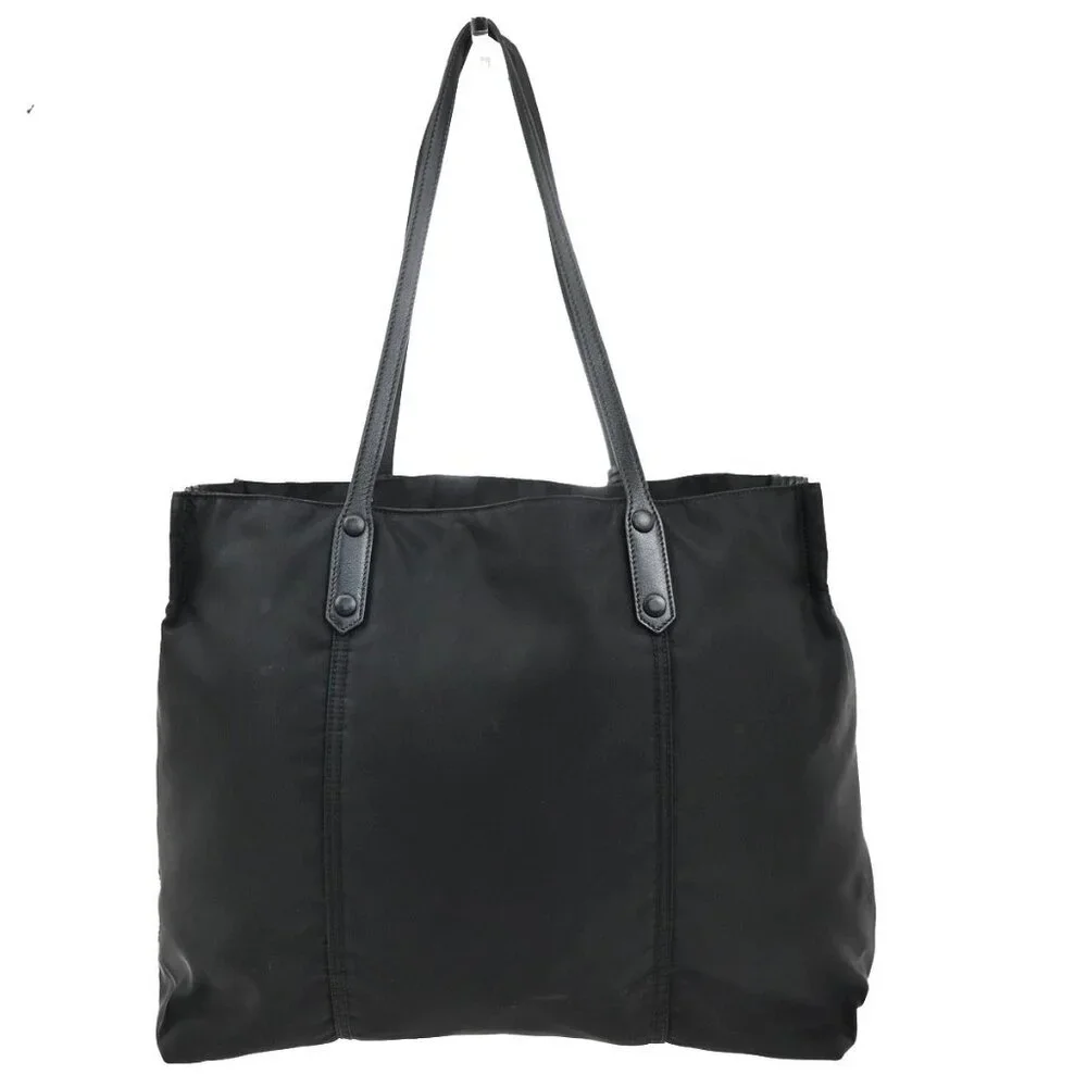 PRADA MILANO Etiquette Tote Bag Nylon Leather Black Italy 33CA290 - Picture 2 of 14